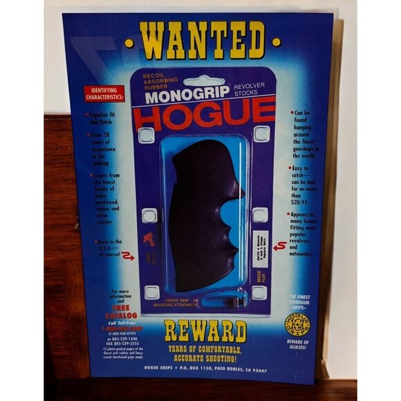 Hogue Grips Monogrip Revolver Stocks Vintage Print Ad 1990s Rubber Grips - Picture 1 of 6